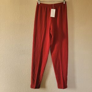 TSE Womens 100% Cashmere Lounge Pants Jogger Size Medium Red Classic Flaw Nwt